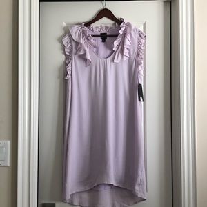 🛍️ 2/$15 NWT Free Press Ruffle Flounce Collar Lilac Summer Shift Dress Sz M